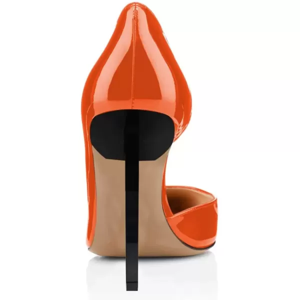 imageFSJ Comfort Pointed Toe Pumps for Women Black High Heel Dorsay Slip On Party Prom Shoe 415 M USOrange