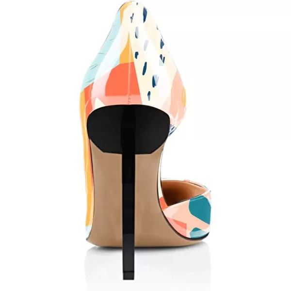 imageFSJ Comfort Pointed Toe Pumps for Women Black High Heel Dorsay Slip On Party Prom Shoe 415 M USPainting