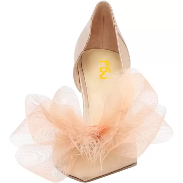 imageFSJ Comfort Pointed Toe Pumps for Women Black High Heel Dorsay Slip On Party Prom Shoe 415 M USPink Shrimp