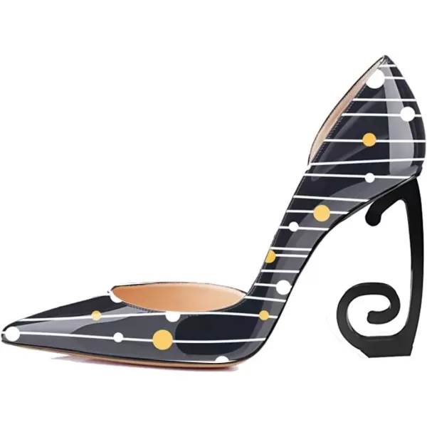 imageFSJ Comfort Pointed Toe Pumps for Women Black High Heel Dorsay Slip On Party Prom Shoe 415 M USPlanet Black
