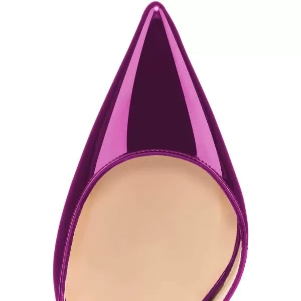 imageFSJ Comfort Pointed Toe Pumps for Women Black High Heel Dorsay Slip On Party Prom Shoe 415 M USPurple