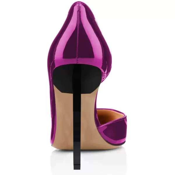 imageFSJ Comfort Pointed Toe Pumps for Women Black High Heel Dorsay Slip On Party Prom Shoe 415 M USPurple