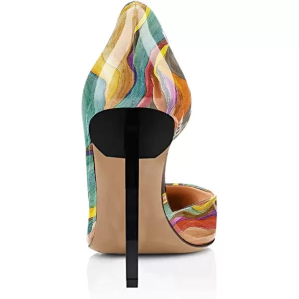 imageFSJ Comfort Pointed Toe Pumps for Women Black High Heel Dorsay Slip On Party Prom Shoe 415 M USQuicksand