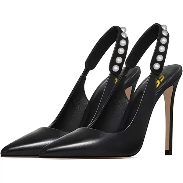 imageFSJ Women Cute Slingback Pointed Toe Stiletto Pumps High Heel Ankle Strap Office Lady Rhinestones Sandals Slip On Party Dress Shoes Size 415 USBlackpearl