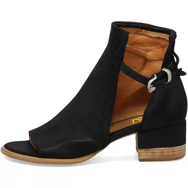 imageFSJ Women Peep Open Toe Sandals Boot Cut Out Buckle Ankle Bootie Comfortable Stacked Block Low Heeled Summer Sandal Shoes Size 415 M USBlack