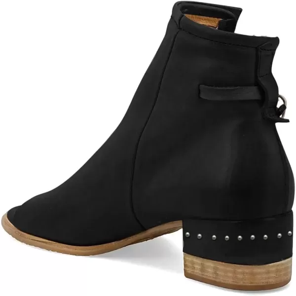 imageFSJ Women Peep Open Toe Sandals Boot Cut Out Buckle Ankle Bootie Comfortable Stacked Block Low Heeled Summer Sandal Shoes Size 415 M USBlacktwo Straps
