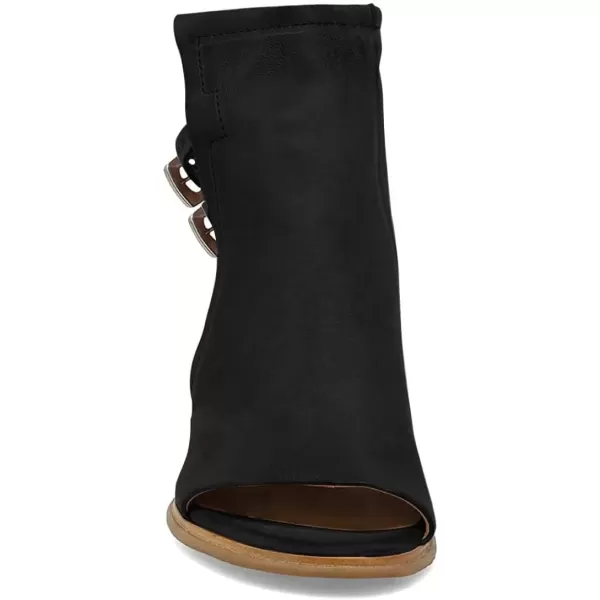 imageFSJ Women Peep Open Toe Sandals Boot Cut Out Buckle Ankle Bootie Comfortable Stacked Block Low Heeled Summer Sandal Shoes Size 415 M USBlacktwo Straps