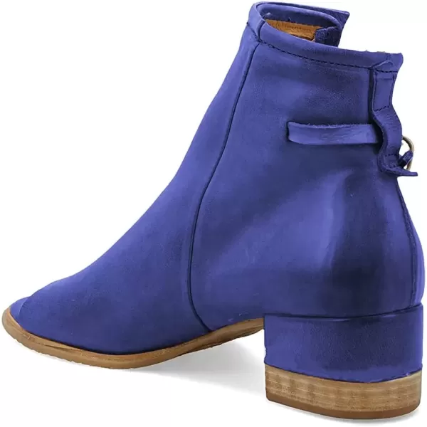 imageFSJ Women Peep Open Toe Sandals Boot Cut Out Buckle Ankle Bootie Comfortable Stacked Block Low Heeled Summer Sandal Shoes Size 415 M USBright Blue