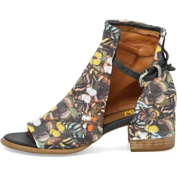 imageFSJ Women Peep Open Toe Sandals Boot Cut Out Buckle Ankle Bootie Comfortable Stacked Block Low Heeled Summer Sandal Shoes Size 415 M USButterfly Print