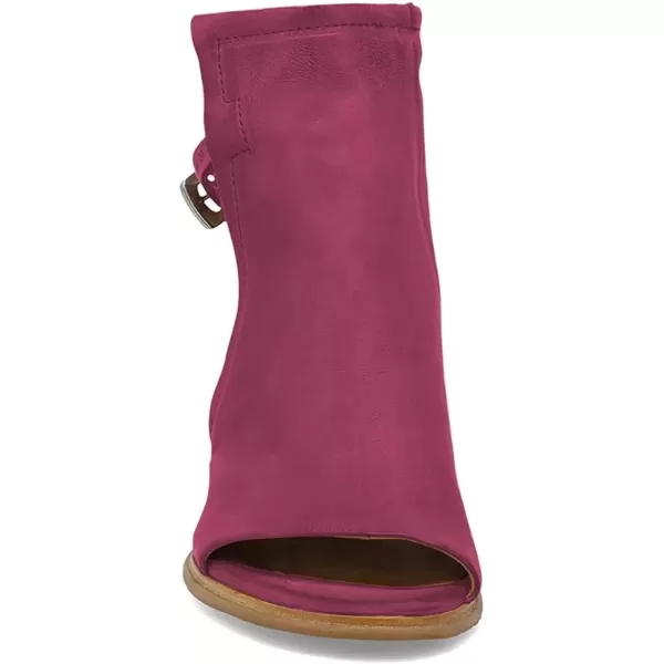 imageFSJ Women Peep Open Toe Sandals Boot Cut Out Buckle Ankle Bootie Comfortable Stacked Block Low Heeled Summer Sandal Shoes Size 415 M USDark Magenta