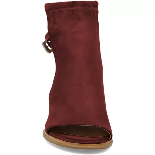imageFSJ Women Peep Open Toe Sandals Boot Cut Out Buckle Ankle Bootie Comfortable Stacked Block Low Heeled Summer Sandal Shoes Size 415 M USDark Red