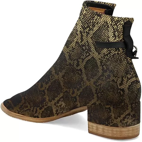 imageFSJ Women Peep Open Toe Sandals Boot Cut Out Buckle Ankle Bootie Comfortable Stacked Block Low Heeled Summer Sandal Shoes Size 415 M USGold Snakeskin