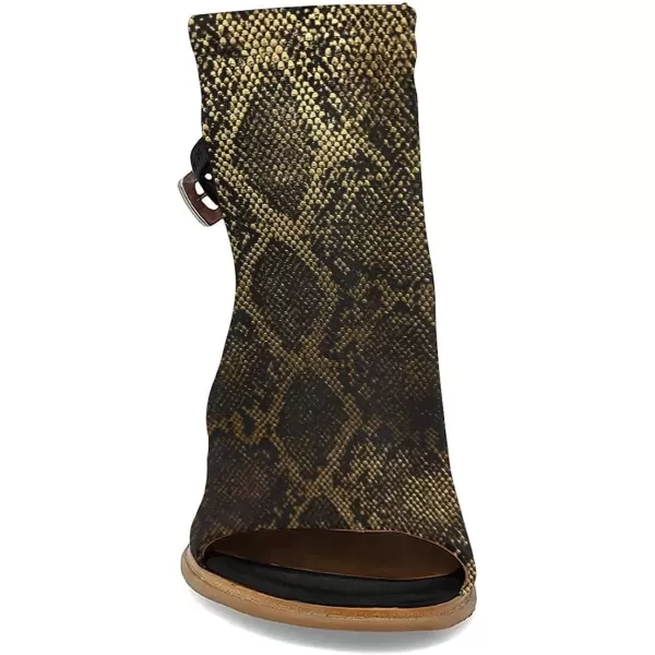 imageFSJ Women Peep Open Toe Sandals Boot Cut Out Buckle Ankle Bootie Comfortable Stacked Block Low Heeled Summer Sandal Shoes Size 415 M USGold Snakeskin