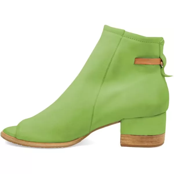 imageFSJ Women Peep Open Toe Sandals Boot Cut Out Buckle Ankle Bootie Comfortable Stacked Block Low Heeled Summer Sandal Shoes Size 415 M USGrass Green