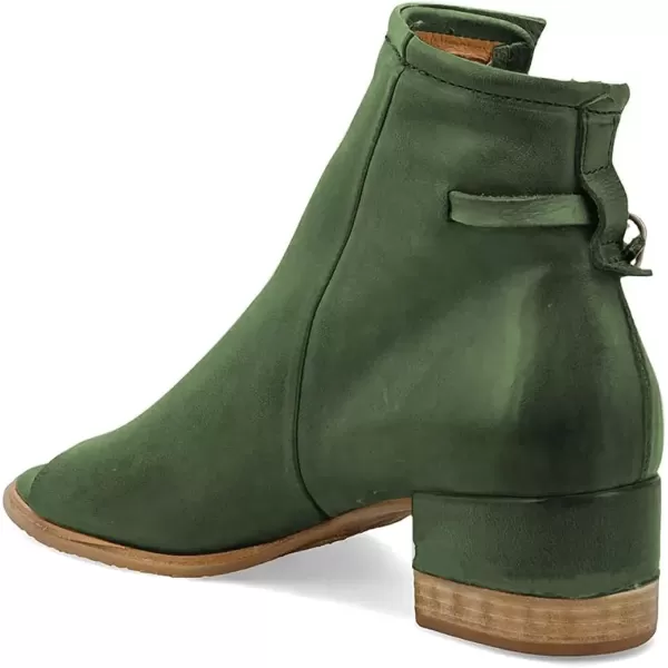 imageFSJ Women Peep Open Toe Sandals Boot Cut Out Buckle Ankle Bootie Comfortable Stacked Block Low Heeled Summer Sandal Shoes Size 415 M USGreen
