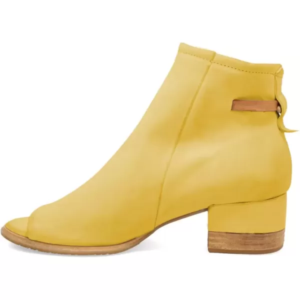 imageFSJ Women Peep Open Toe Sandals Boot Cut Out Buckle Ankle Bootie Comfortable Stacked Block Low Heeled Summer Sandal Shoes Size 415 M USLemon Yellow