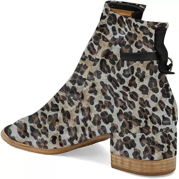imageFSJ Women Peep Open Toe Sandals Boot Cut Out Buckle Ankle Bootie Comfortable Stacked Block Low Heeled Summer Sandal Shoes Size 415 M USLeopard
