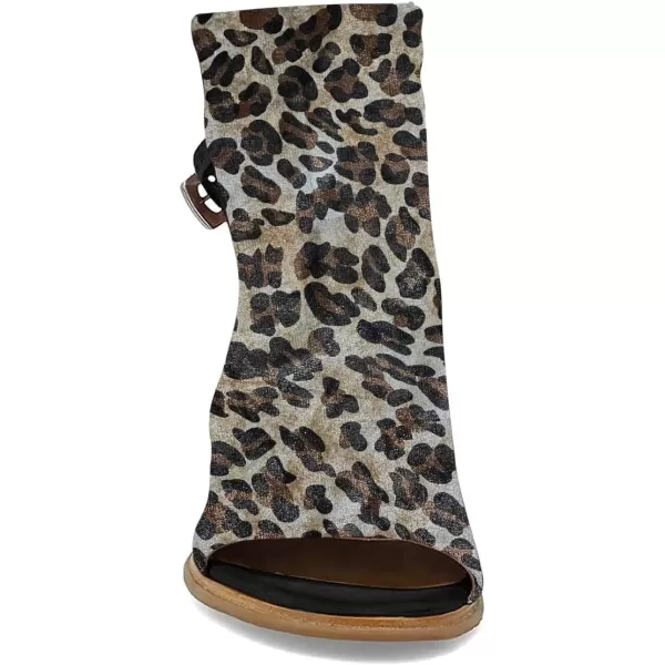 imageFSJ Women Peep Open Toe Sandals Boot Cut Out Buckle Ankle Bootie Comfortable Stacked Block Low Heeled Summer Sandal Shoes Size 415 M USLeopard
