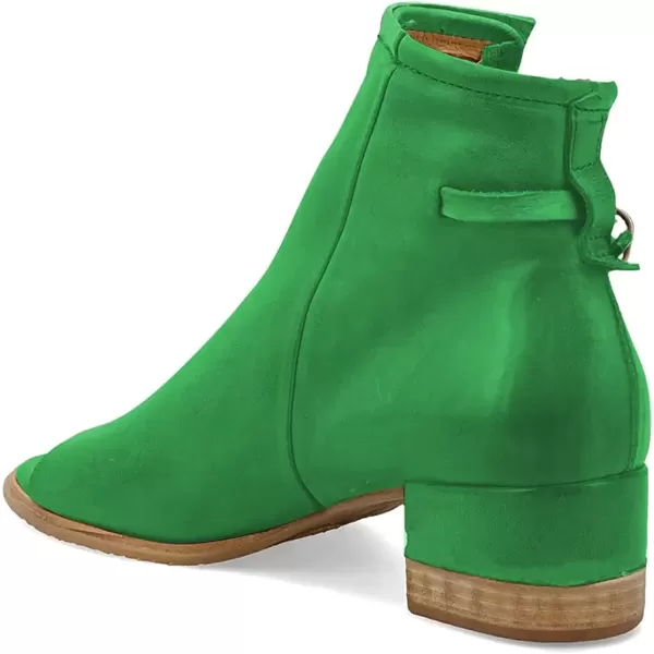 imageFSJ Women Peep Open Toe Sandals Boot Cut Out Buckle Ankle Bootie Comfortable Stacked Block Low Heeled Summer Sandal Shoes Size 415 M USLime Green