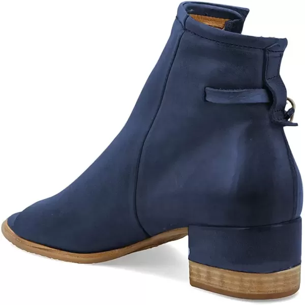 imageFSJ Women Peep Open Toe Sandals Boot Cut Out Buckle Ankle Bootie Comfortable Stacked Block Low Heeled Summer Sandal Shoes Size 415 M USNavy Blue