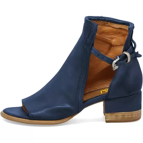 imageFSJ Women Peep Open Toe Sandals Boot Cut Out Buckle Ankle Bootie Comfortable Stacked Block Low Heeled Summer Sandal Shoes Size 415 M USNavy Blue