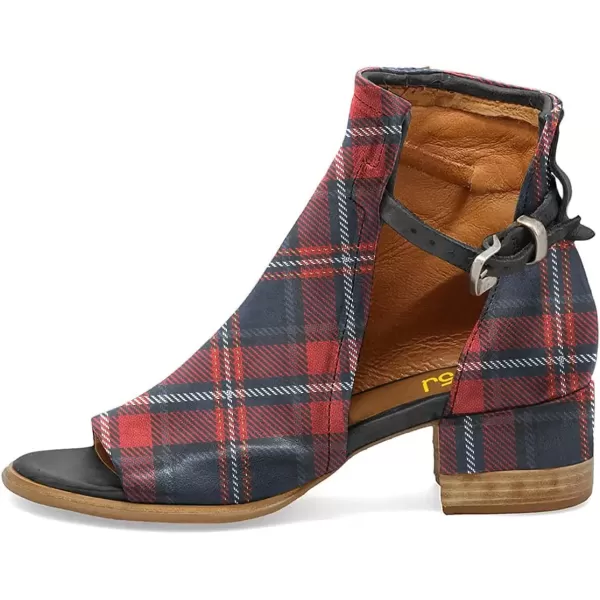imageFSJ Women Peep Open Toe Sandals Boot Cut Out Buckle Ankle Bootie Comfortable Stacked Block Low Heeled Summer Sandal Shoes Size 415 M USRed Grid
