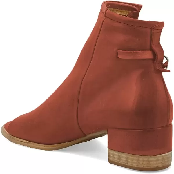 imageFSJ Women Peep Open Toe Sandals Boot Cut Out Buckle Ankle Bootie Comfortable Stacked Block Low Heeled Summer Sandal Shoes Size 415 M USSaddle Brown