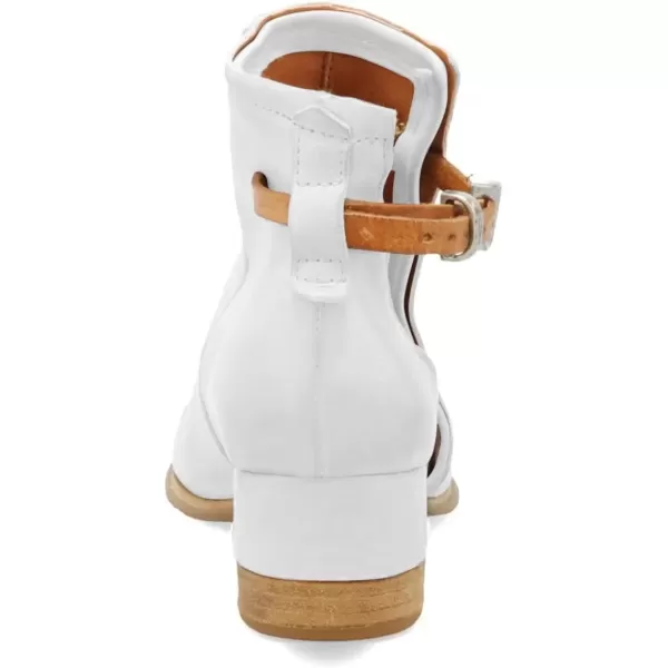 imageFSJ Women Peep Open Toe Sandals Boot Cut Out Buckle Ankle Bootie Comfortable Stacked Block Low Heeled Summer Sandal Shoes Size 415 M USWhite