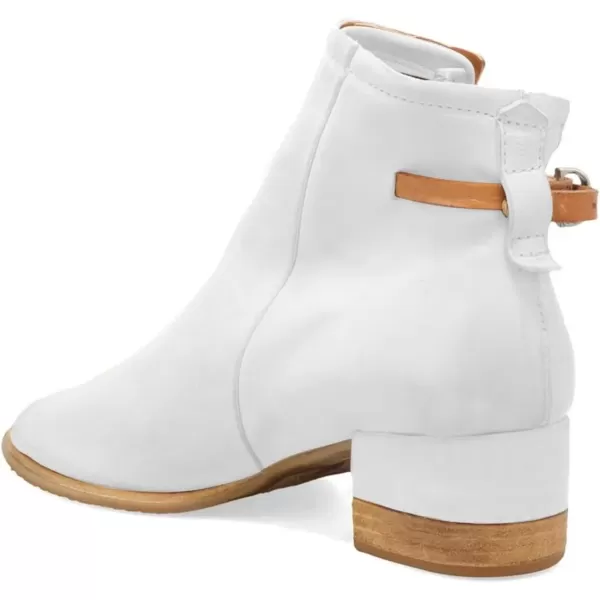 imageFSJ Women Peep Open Toe Sandals Boot Cut Out Buckle Ankle Bootie Comfortable Stacked Block Low Heeled Summer Sandal Shoes Size 415 M USWhite