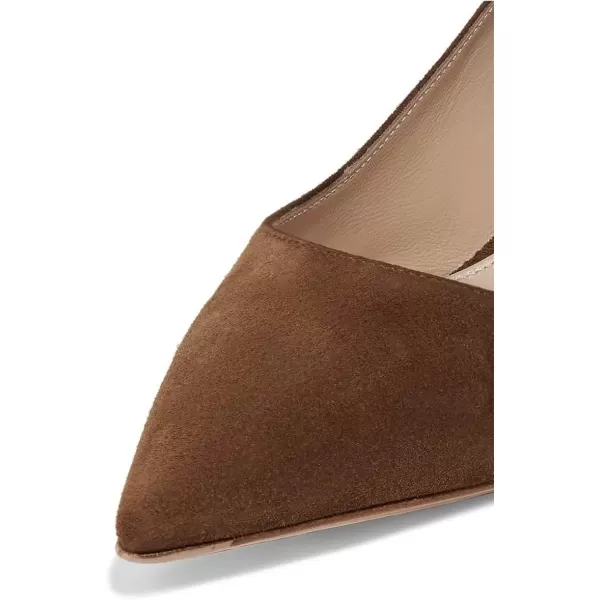 imageFSJ Women Pointed Toe Slingback Wedding Pumps Chunky Low Heel Rhinestone Sandals Crystal Dress Party Office Shoe with Buckle Size 415 M USBrown Patent