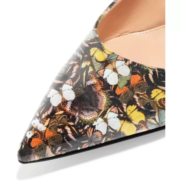imageFSJ Women Pointed Toe Slingback Wedding Pumps Chunky Low Heel Rhinestone Sandals Crystal Dress Party Office Shoe with Buckle Size 415 M USButterfly