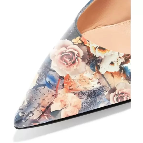 imageFSJ Women Pointed Toe Slingback Wedding Pumps Chunky Low Heel Rhinestone Sandals Crystal Dress Party Office Shoe with Buckle Size 415 M USFlower