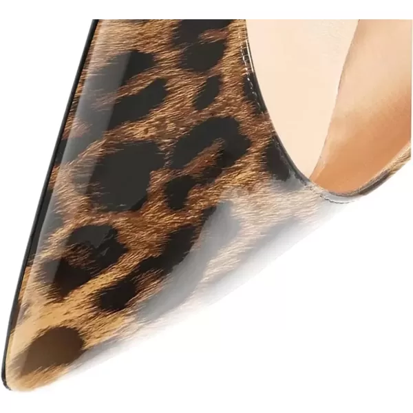 imageFSJ Women Pointed Toe Slingback Wedding Pumps Chunky Low Heel Rhinestone Sandals Crystal Dress Party Office Shoe with Buckle Size 415 M USLeopard Black
