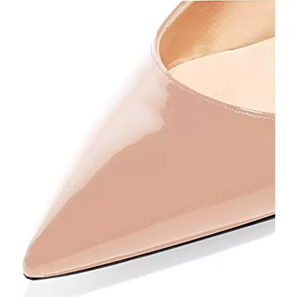 imageFSJ Women Pointed Toe Slingback Wedding Pumps Chunky Low Heel Rhinestone Sandals Crystal Dress Party Office Shoe with Buckle Size 415 M USNude Patent