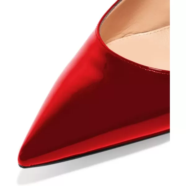 imageFSJ Women Pointed Toe Slingback Wedding Pumps Chunky Low Heel Rhinestone Sandals Crystal Dress Party Office Shoe with Buckle Size 415 M USRed Patent