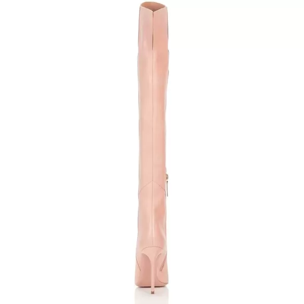 imageFSJ Women Stiletto Heel Over The Knee Thigh High Boots Pointed Toe Patent Leather Club Dress Shoe Size 415 USPink