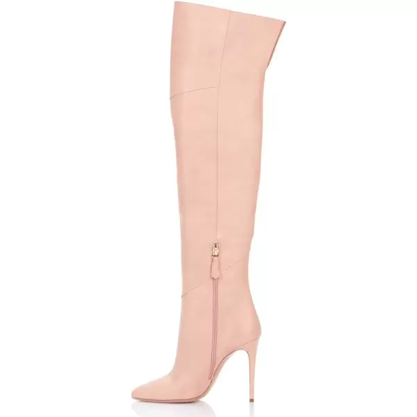 imageFSJ Women Stiletto Heel Over The Knee Thigh High Boots Pointed Toe Patent Leather Club Dress Shoe Size 415 USPink