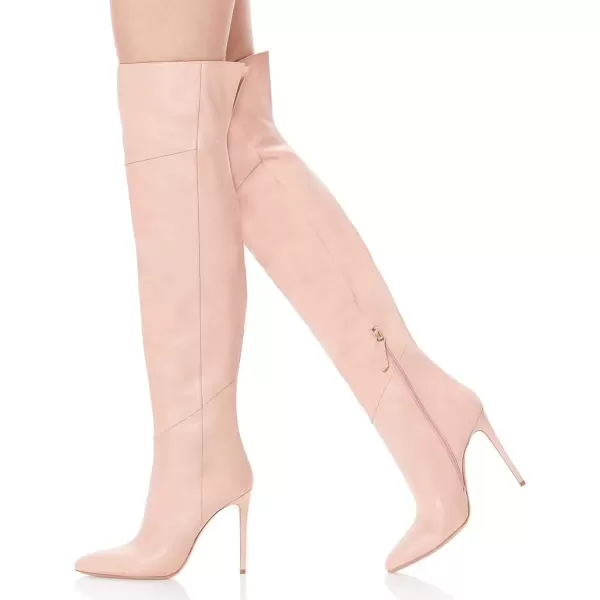 imageFSJ Women Stiletto Heel Over The Knee Thigh High Boots Pointed Toe Patent Leather Club Dress Shoe Size 415 USPink