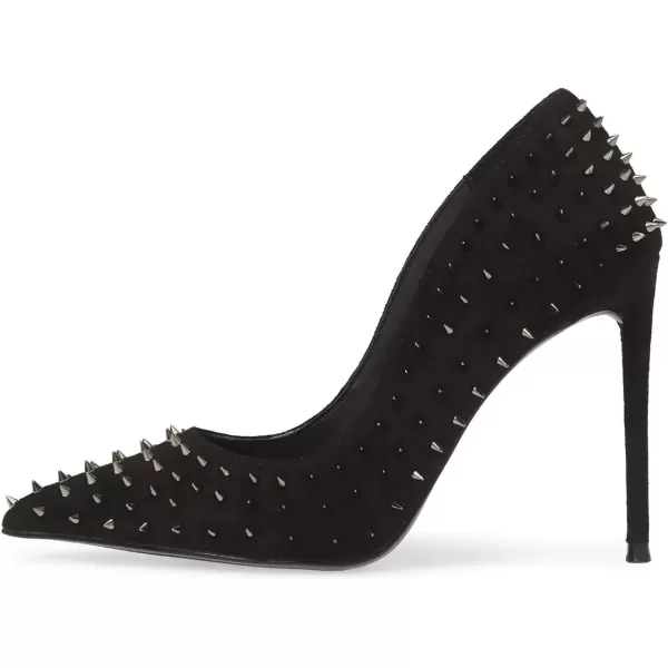 imageFSJ Women Trendy Pointed Toe Studs Stiletto High Heels Pumps Rivets Slip On Dressy Party Evening Shoes Size 415 USBlack