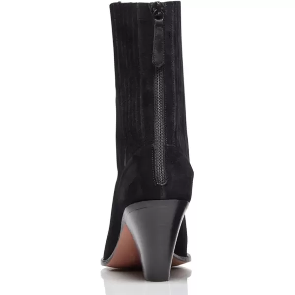 imageWomen Dressy Pointed Closed Toe Ankle Boots Cone Chunky High Heel Booties Zipper Block Shoes Size 415 USBlack