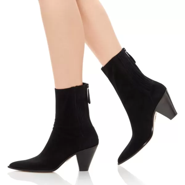 imageWomen Dressy Pointed Closed Toe Ankle Boots Cone Chunky High Heel Booties Zipper Block Shoes Size 415 USBlack