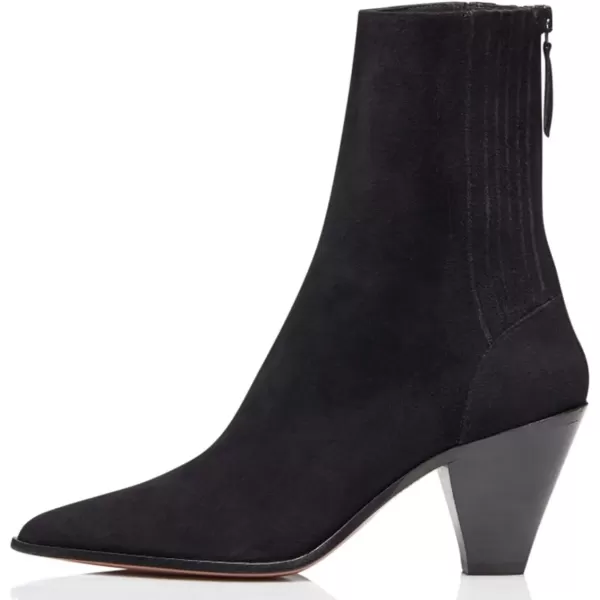 imageWomen Dressy Pointed Closed Toe Ankle Boots Cone Chunky High Heel Booties Zipper Block Shoes Size 415 USBlack