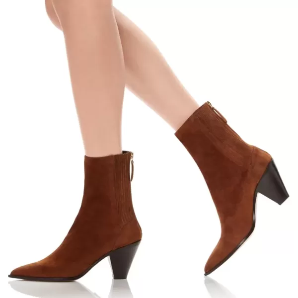 imageWomen Dressy Pointed Closed Toe Ankle Boots Cone Chunky High Heel Booties Zipper Block Shoes Size 415 USBrown