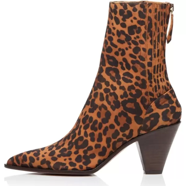 imageWomen Dressy Pointed Closed Toe Ankle Boots Cone Chunky High Heel Booties Zipper Block Shoes Size 415 USLeopard