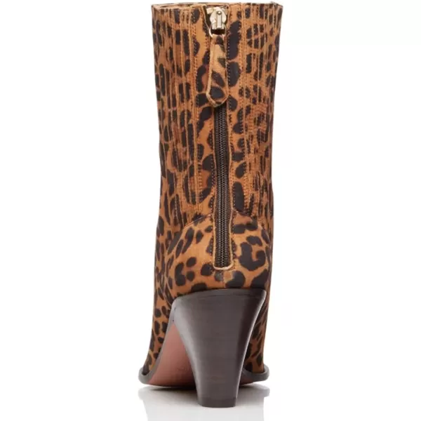 imageWomen Dressy Pointed Closed Toe Ankle Boots Cone Chunky High Heel Booties Zipper Block Shoes Size 415 USLeopard