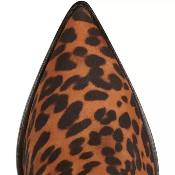 imageWomen Dressy Pointed Closed Toe Ankle Boots Cone Chunky High Heel Booties Zipper Block Shoes Size 415 USLeopard