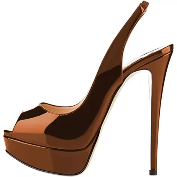 imageFSJ Women Awesome Platform Peep Toe Pumps Slingback High Heel Stilettos Prom Shoes Size 415 M USSienna