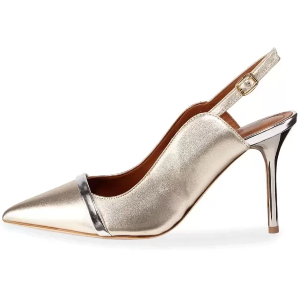 imageFSJ Women Classy Pointed Toe Thin High Heel Slingback Pump Office Prom Dress Shoes Size 415 USGold