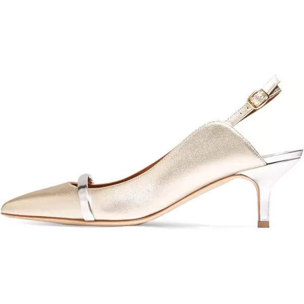 imageFSJ Women Classy Pointed Toe Thin High Heel Slingback Pump Office Prom Dress Shoes Size 415 USGold5 Cm