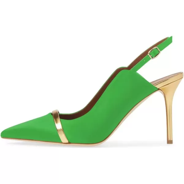 imageFSJ Women Classy Pointed Toe Thin High Heel Slingback Pump Office Prom Dress Shoes Size 415 USGreen